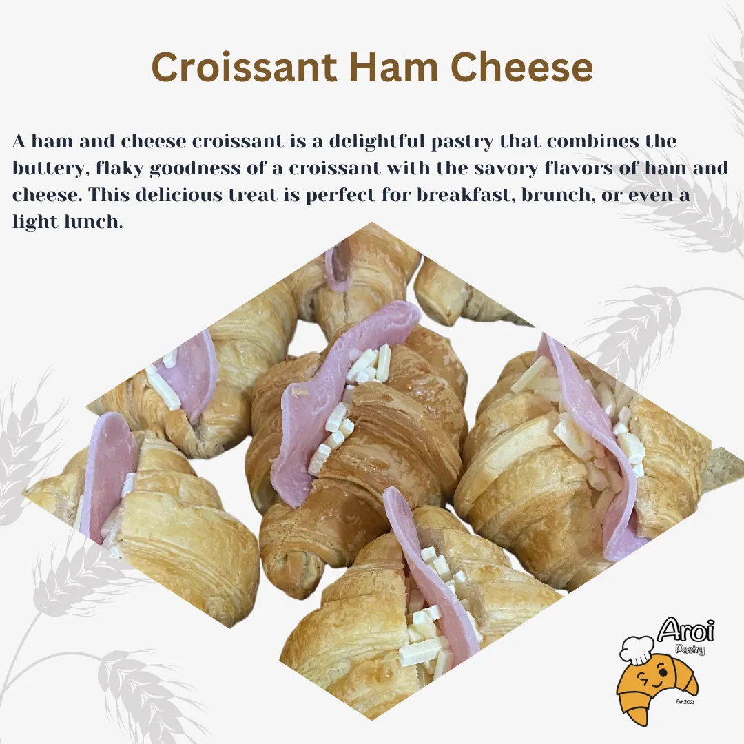 Ham and cheese croissant cross-section
